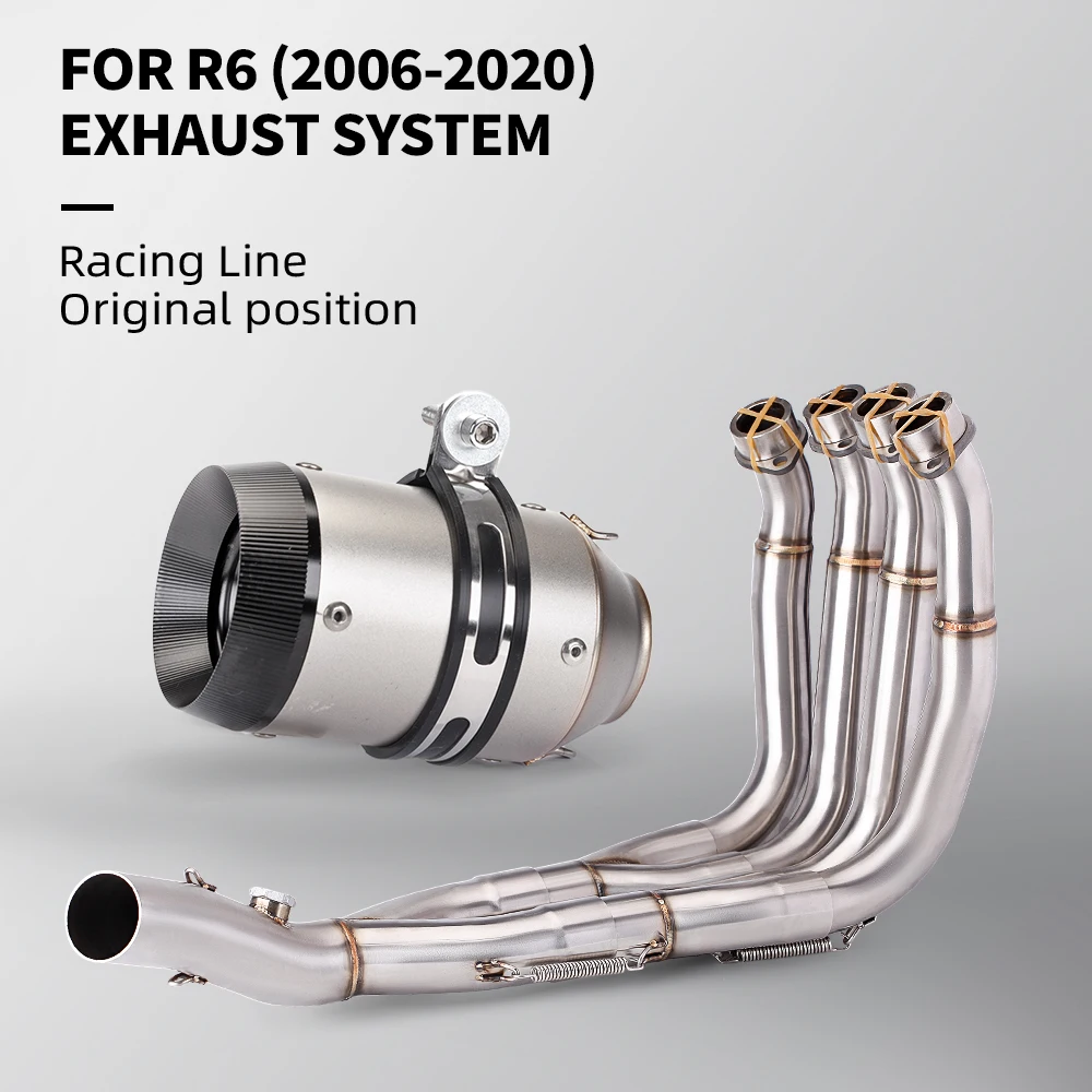 

For YZF-R6 R6 2006-2018 Motorcycle Modified Exhaust Muffler Front Header System Escape Moto Full Link Pipe