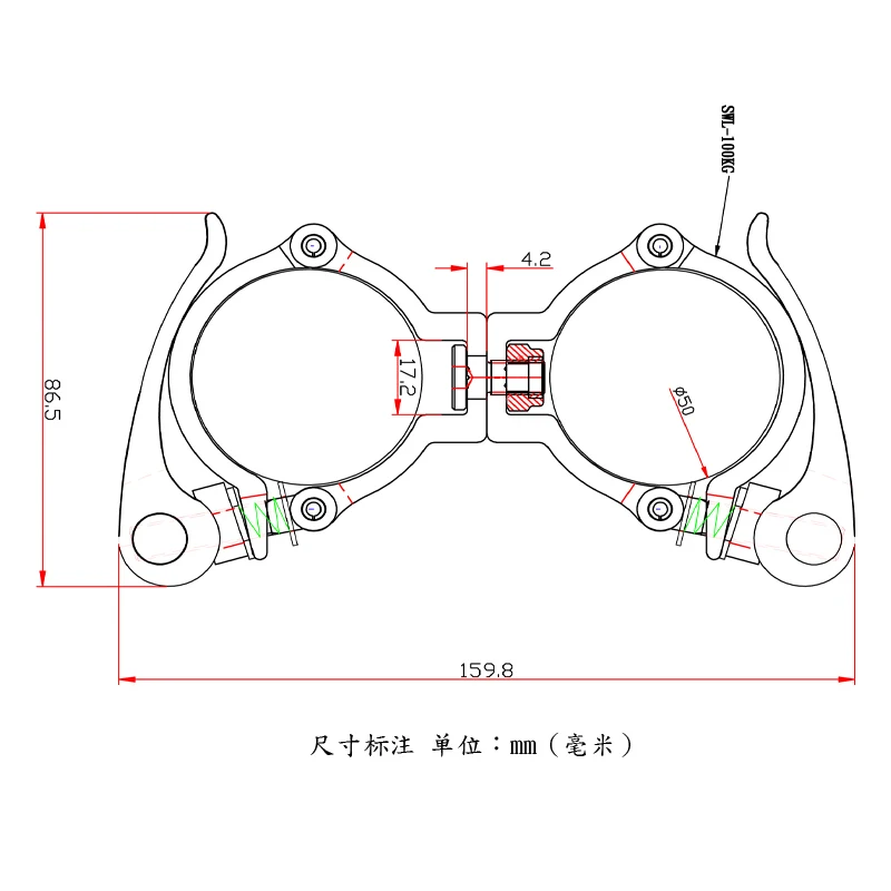 Imagem -06 - Pacote de Iluminação Treliça Giratória Acoplador Braçadeira Caber 4851 mm Tubo Resistente Liga de Alumínio 100kg para dj Iluminação de Palco Liberação Rápida 20