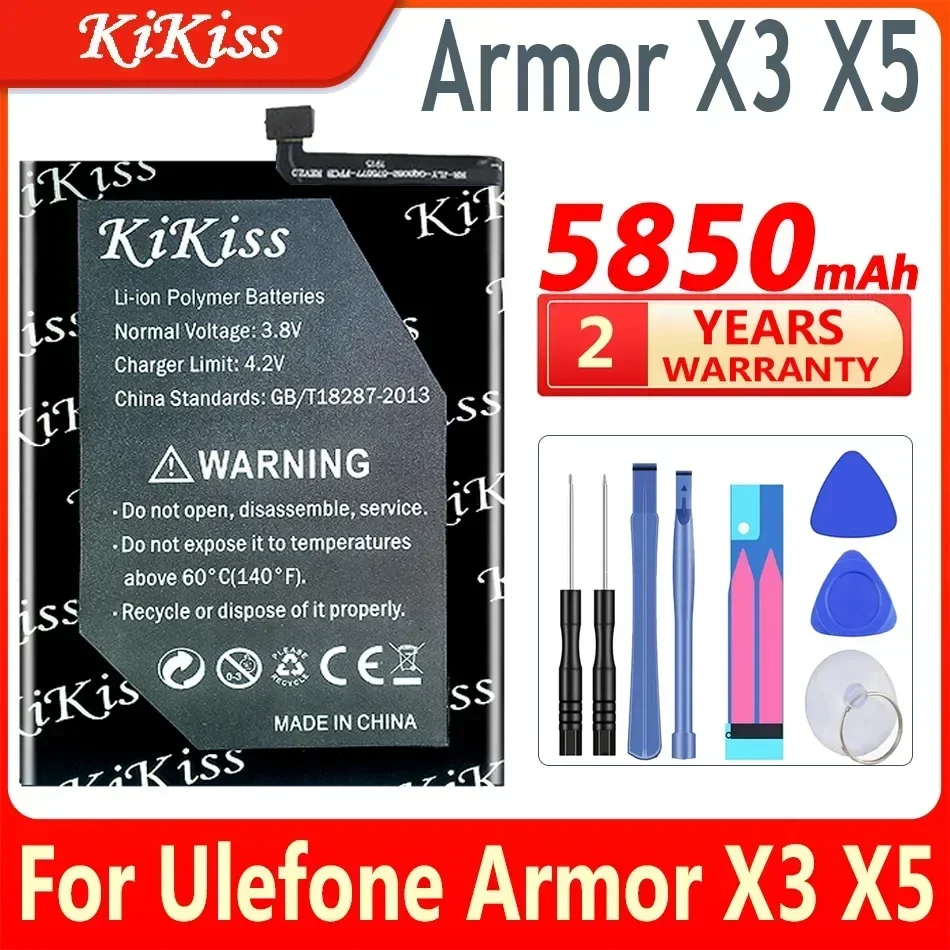 แบตเตอรี่ kikiss สำหรับ ulefone ARMOR x X2 X7 X6 X5 X3 // X7 Pro X7Pro X8 batterij + หมายเลขราง