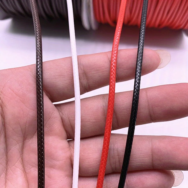 0.5/ 0.8/ 1.0/ 1.5/ 2.0mm White Waxed Cord Waxed Thread String Strap Necklace Rope Bead For Bracelet DIY
