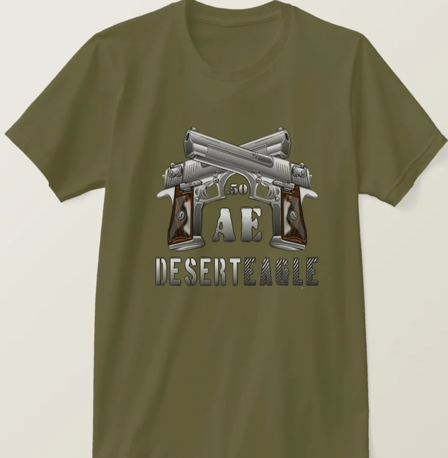 Rare Desert Eagle .50 AE Semi-automatic Pistol T Shirt. Short Sleeve 100% Cotton Casual T-shirts Loose Top Size S-3XL