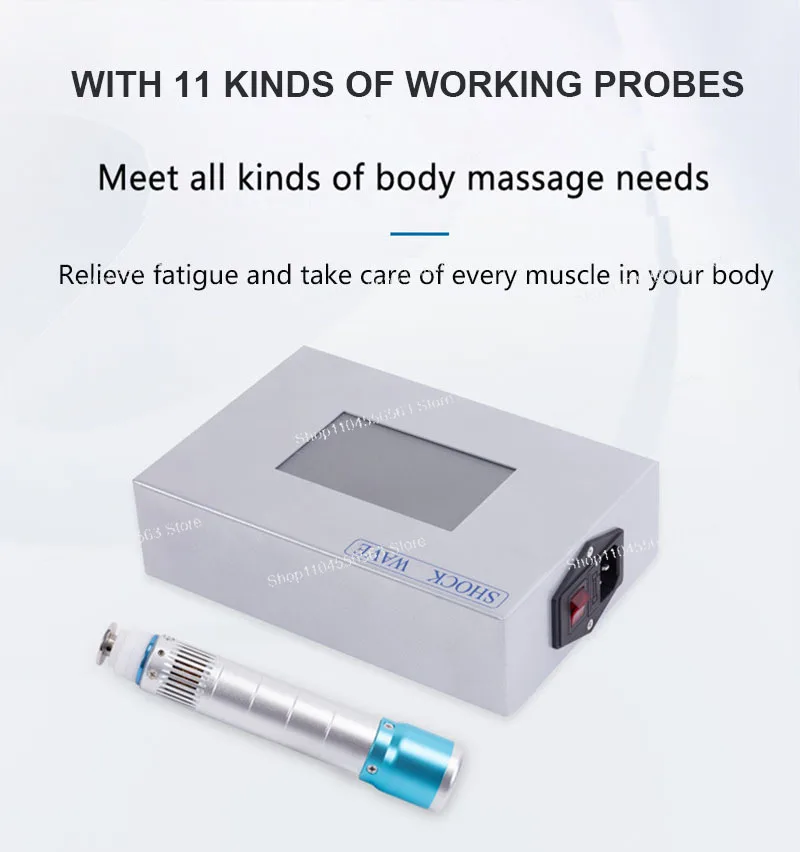 Portable Physiotherapy Shock Waves Equipment Massager Muscle Stimulator Electric Shockwave Therapy Machine Body Back Pain Relief