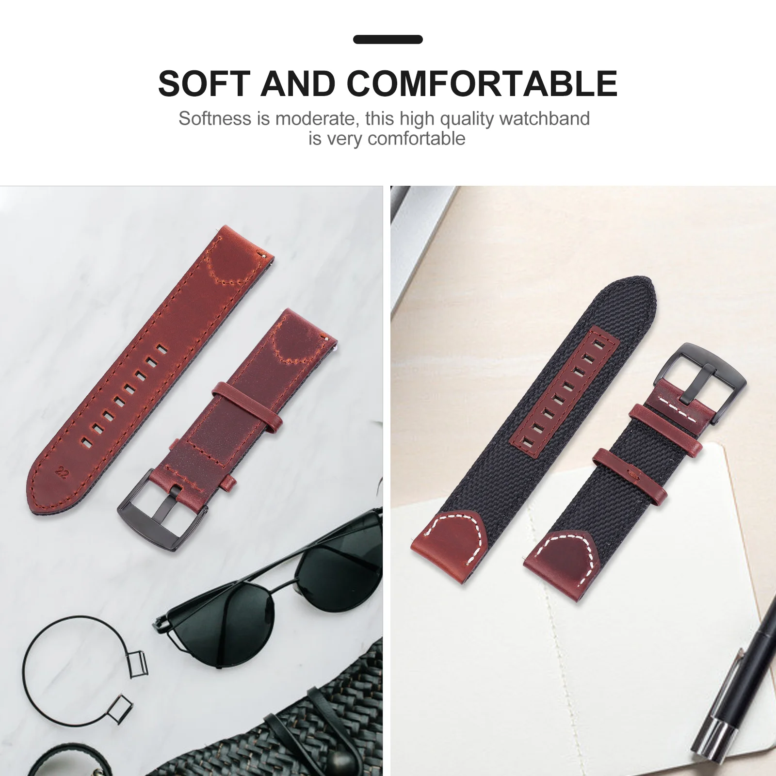 سوار ساعة عتيق 22 ملم خفيف الوزن ومتين وضغط قابل للتعديل لساعة ذكية هدية عيد ميلاد #1