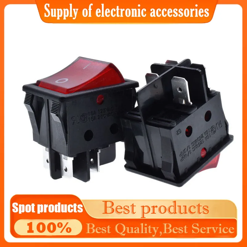 Original Taiwan authentic RF-1004 power switch. Four-pin two-speed red/black boat switch 16A250V certified 32*25mm