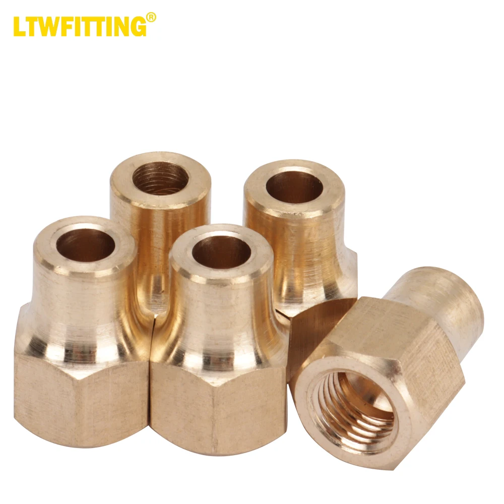 

LTWFITTING Brass 1/4" OD 45 Degree Flare Long Forged Nut ,Flare Tube Fitting(Pack of 5)