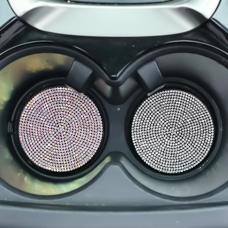 Universal Car Anti-Slip Coaster Diamond Water Cup Mat Silica Pad Cup Holder Bracket Auto Styling Decor Car Accessories Interior