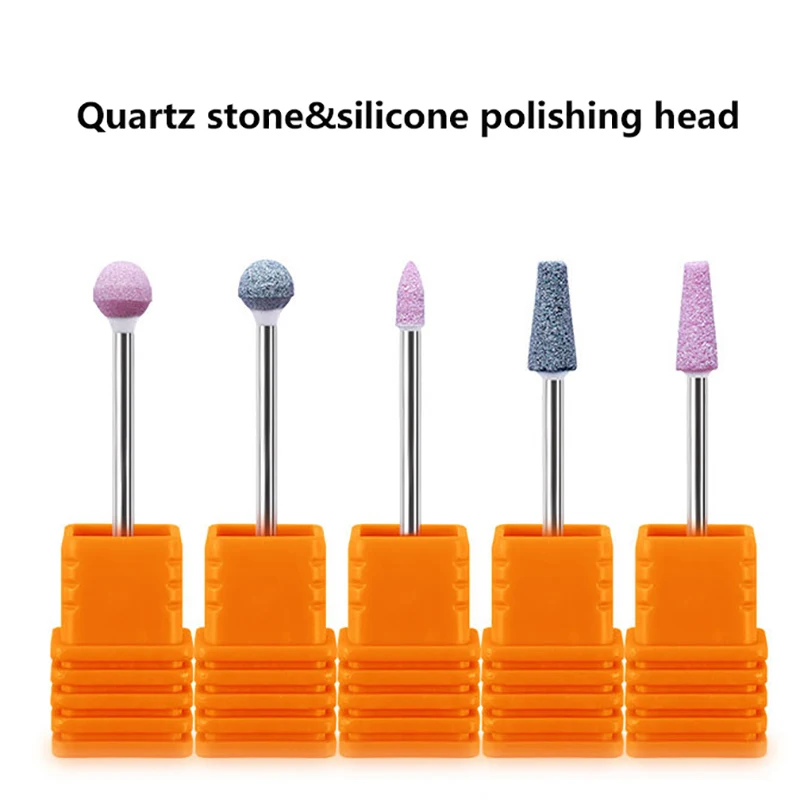 マニキュアとペディキュア用のクォーツネイルドリル,電動研磨ツール,研削ヘッド,タングステン,鋼,キューティクルクリーニング,ロータリー