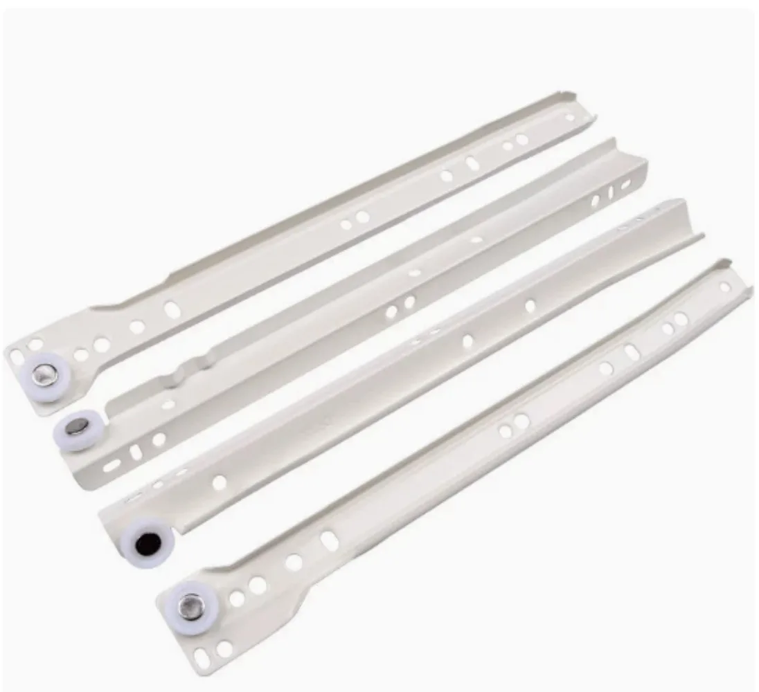1set Drawer Track Slides Two Cabinet Rails Thickening Computer Table Chute Clothing Cabinets Keyboard Roller Pulley Furniture