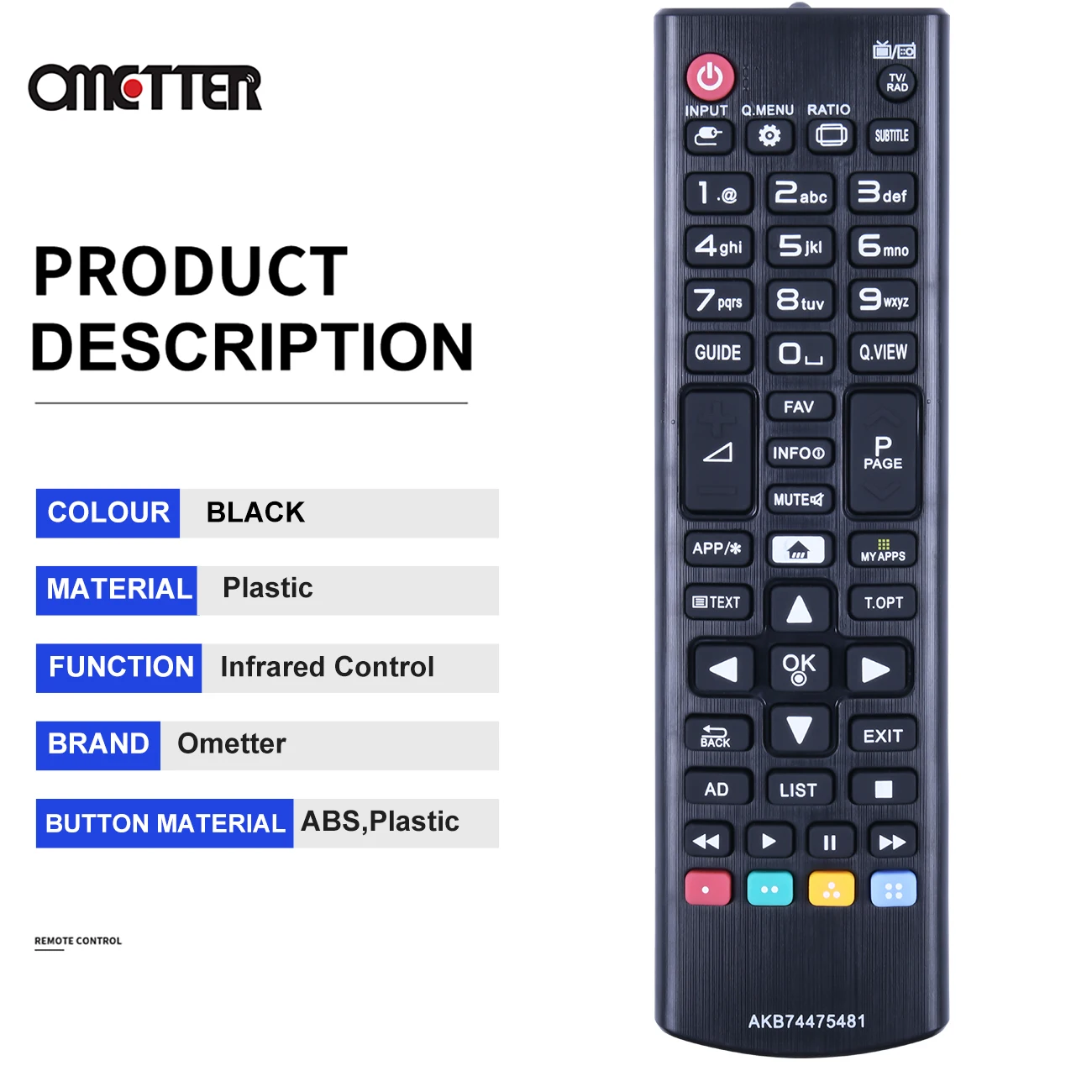 АКБ 74475481   Пульт дистанционного управления для Smart TV 32LF592U 43LF590V 43UF6407 43UF640V 49UF6407