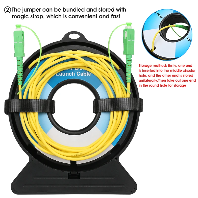 Imagem -04 - Apc-sc Apc Otdr Lançamento Cabo 150m2km Opcional Single Mode Otdr Test Extension Cord Otdr Dead Zone Eliminator Fiber Ring sc