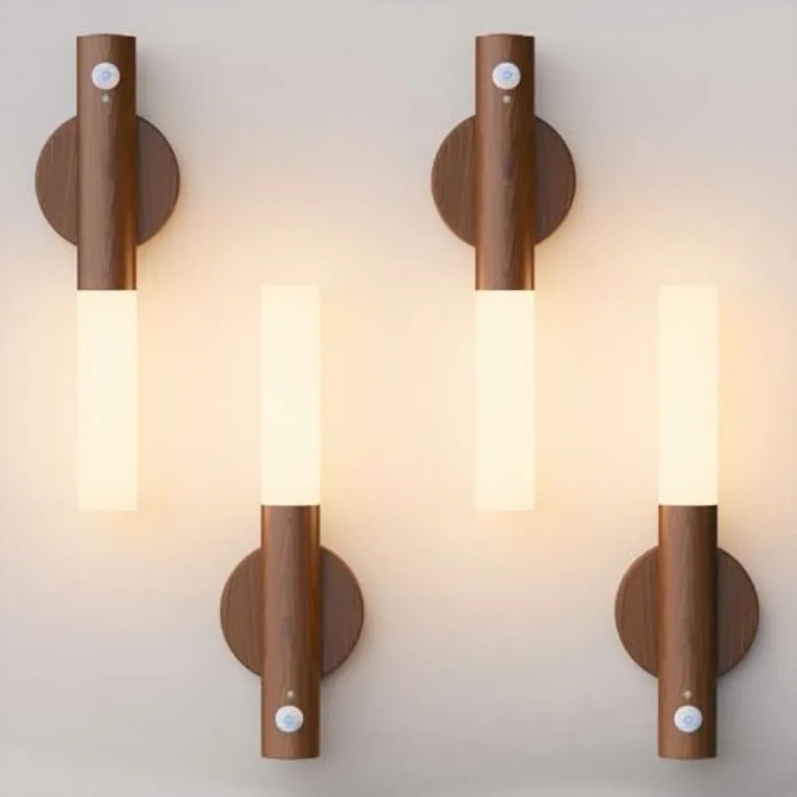 Rechargeable Motion Sensor Night Lights - 2200mAh Battery Operated Wall Sconces, Wireless Wall Lights Sconce, Magnetic Portable