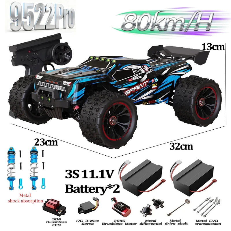 

9522PRO 80KM/H High-speed RC Car Brushless Four-wheel Drive Off-road Drift 1:14 Professional Racing Car 9522 50KM/H Boy's Toy