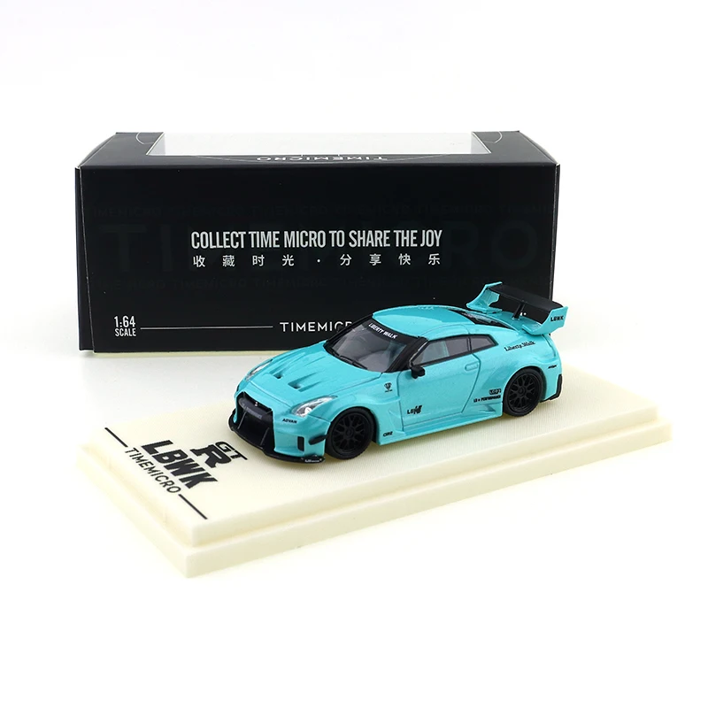 

TIME MICRO 1:64 литая модель автомобиля из сплава Nissan GTR3.0 Tiffany Blue, литая под давлением автомобильная модель, украшения, игрушки, подарочные украшения