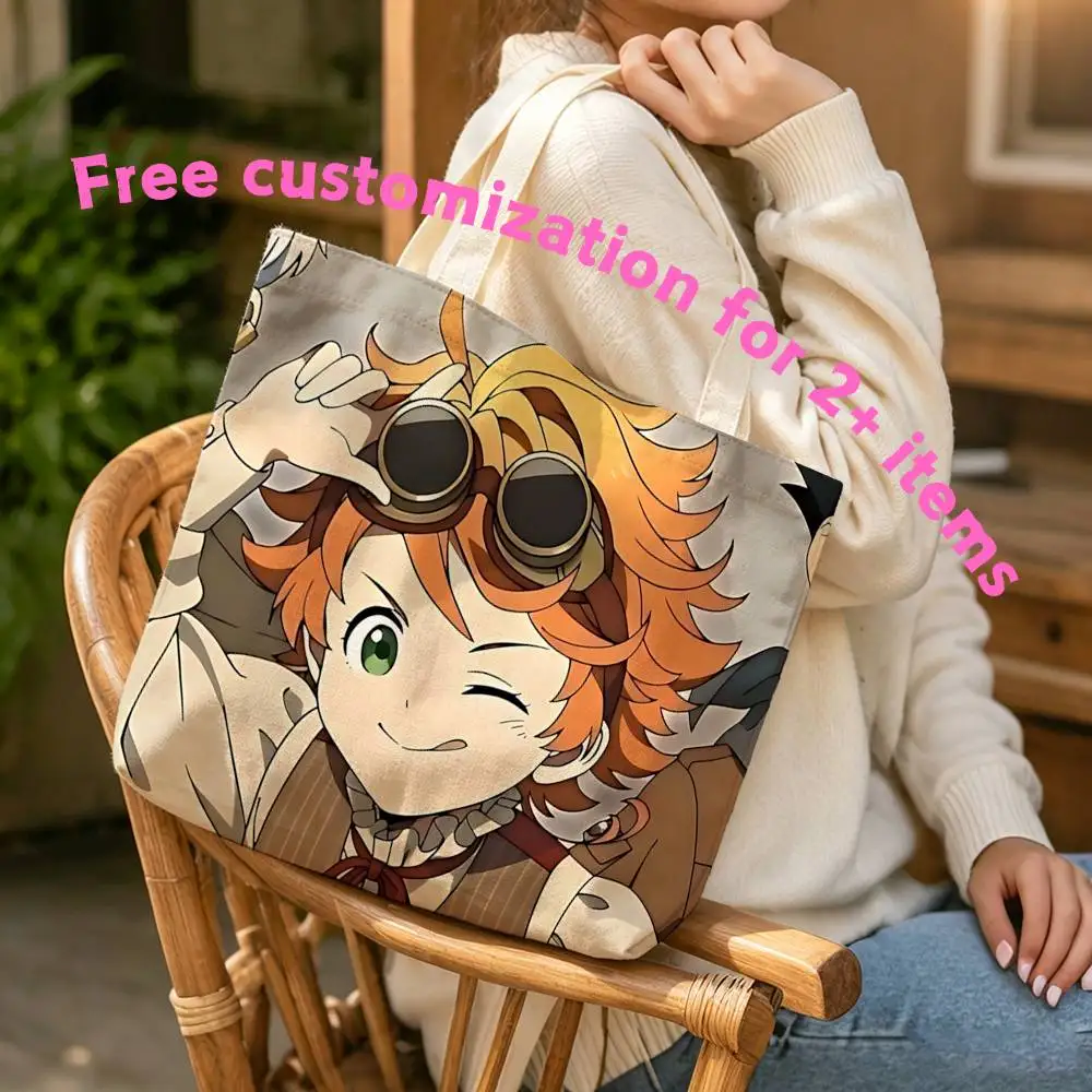 Emma TPN-Promised Neverland Waterproof Lined Canvas bags suitable for going to class, shopping, gifts, and commuting