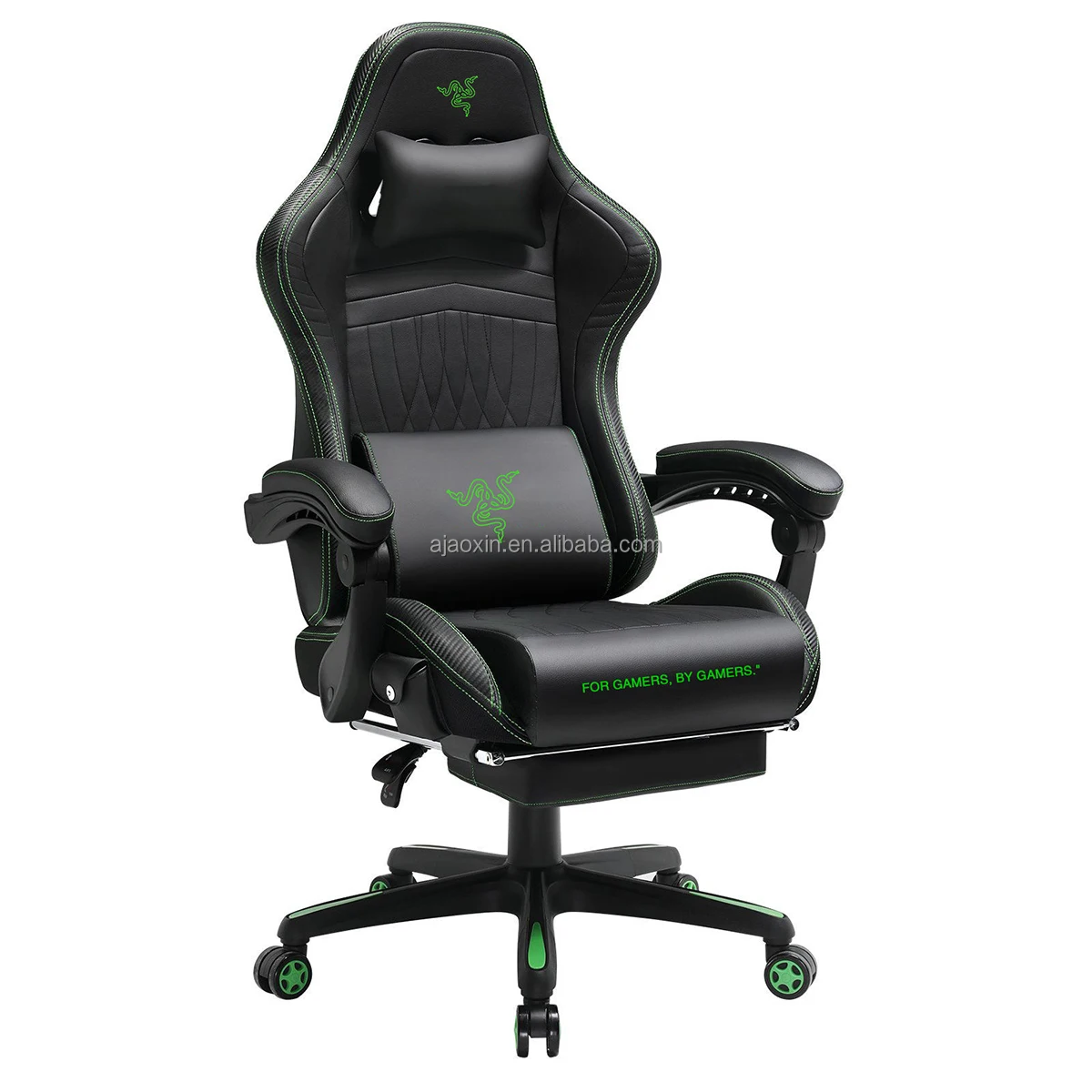 #*PU Leather Ergonomic Racing Gaming Chair with Footrest Built-in Bluetooth Speaker Extendable Home Office E-Sports Scenarios