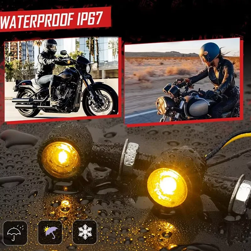 For BMW R NINE T R1200GS 1200 GS 1250 R1200R 1200R RS RT Mini Bullet Motorcycle LED Turn Signal 12V Brake Light Amber Light
