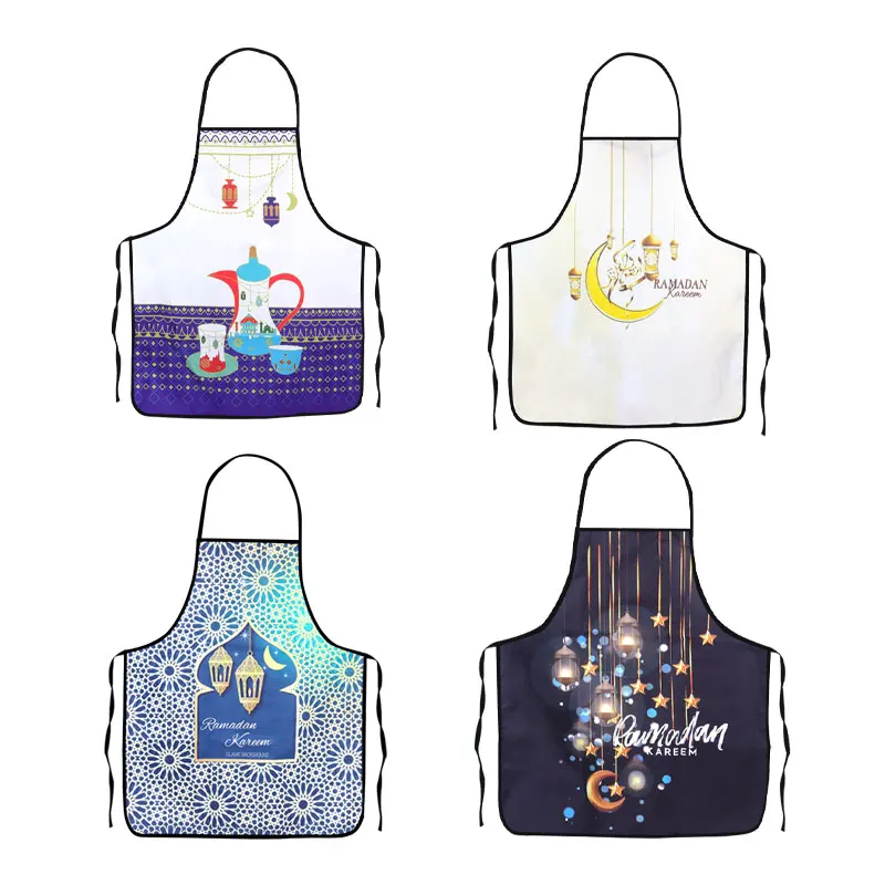 Ramadan Decorations Kitchen Hot Oven Mitts Apron Anti-Hot Microwave Gloves Pad Eid Mubarak Islamic Muslim Cooking Baking Tool