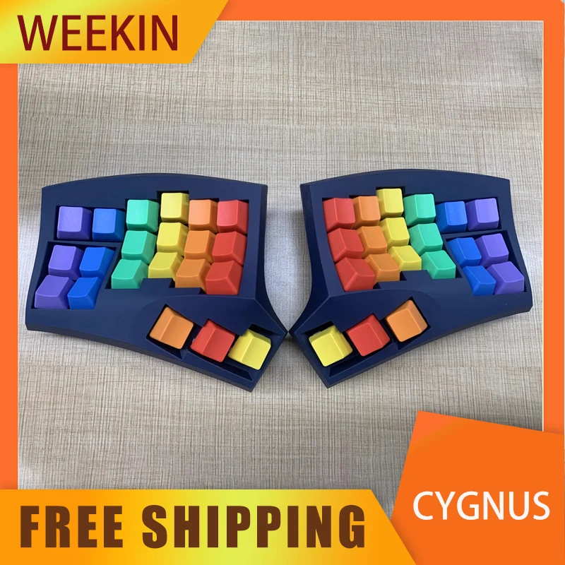 WK Cygnus Split Keyboard Kit 2.4g Wireless 3D Printing Vail Ergonomics Split Ergo Hot Swap Keyboard Gaming Keyboards Customized