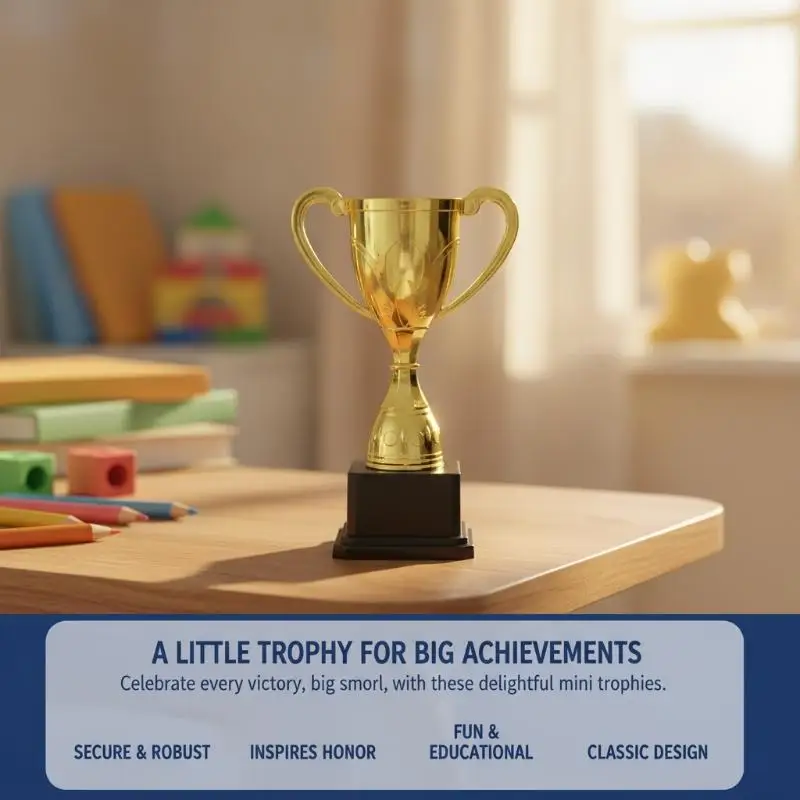 2Pcs Plastic Mini Trophy Toys Fun Kids Reward Gifts for Kindergarten Parties Children's Day Activity Prize Supplies