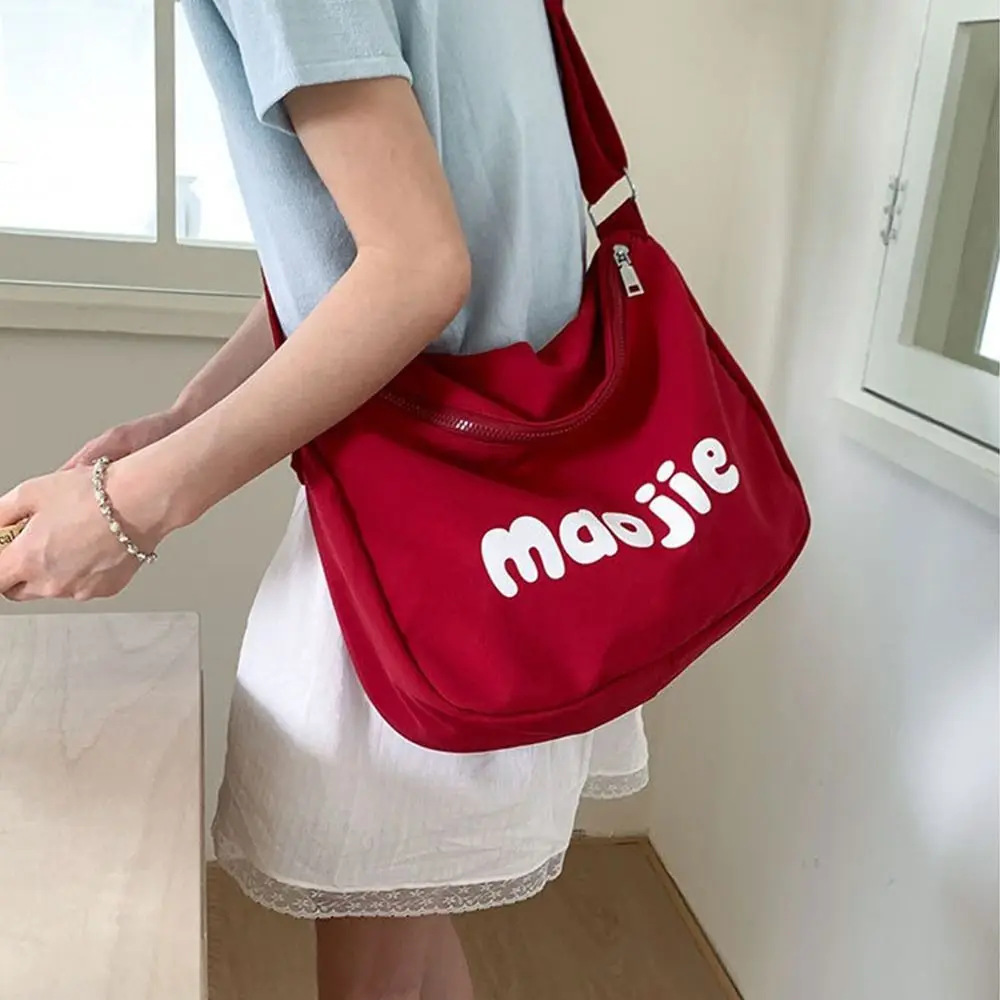 

Korean Simple Women's Tote Bags Canvas Large Capacity Single Shoulder Bags Leisure Letter Commute Bag Ladies/Girls