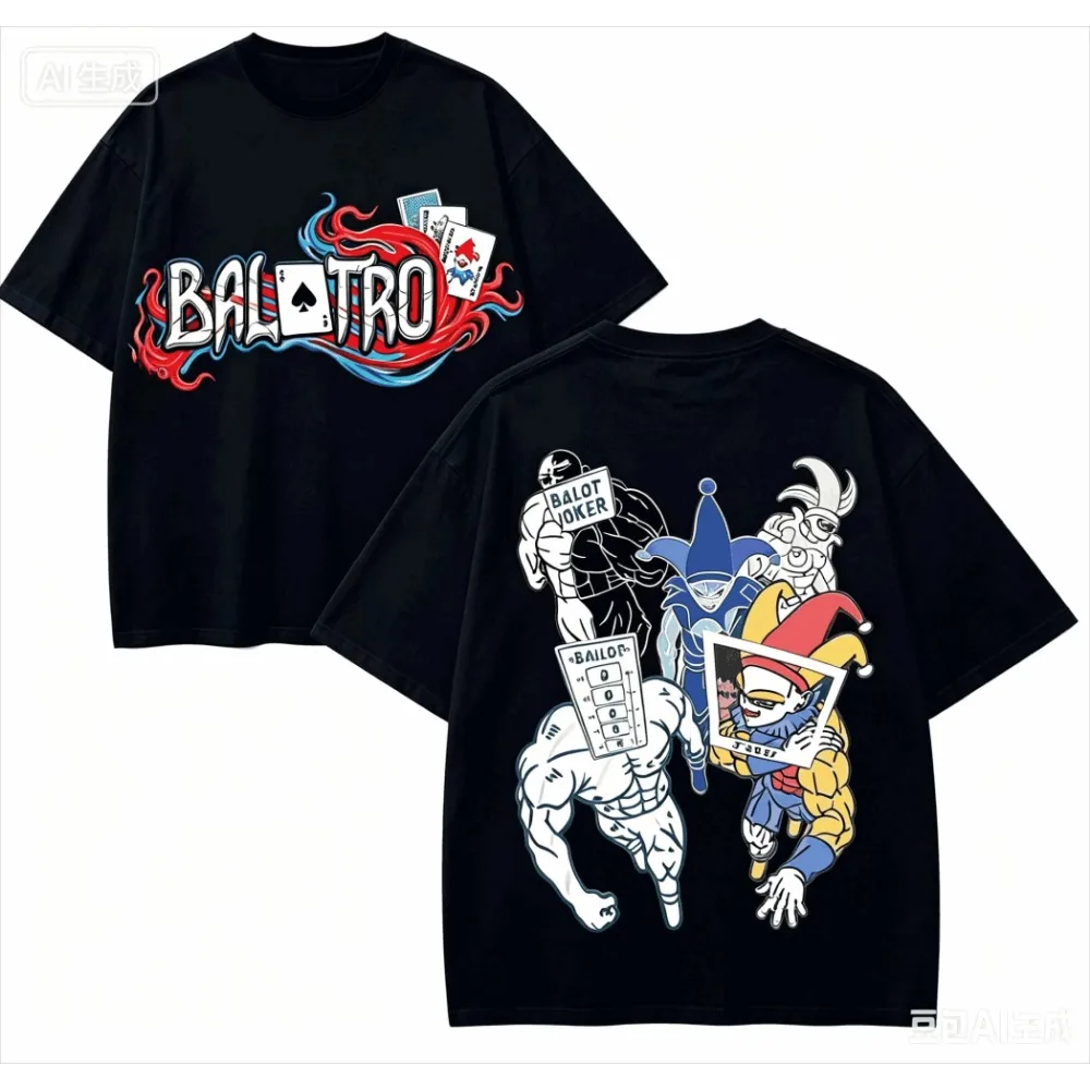 Balatro Anime Lover T-shirt Harajuku Cotton New Model High Street Retro Fashion Oversized Unisex Graphic Tee Hot Tops