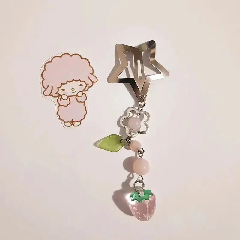 1pcs handmade strawberry and peach hairpin fairy tale coquettish y2k hairpin