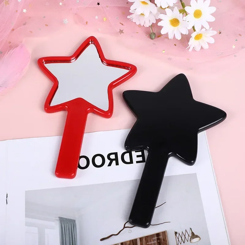 Mooie Make-Upspiegel Met Vijfpuntige Handgreep Handgreep Van Plastic Handvat Draagbare Mini Cosmetische Spiegel Make-Up Tools