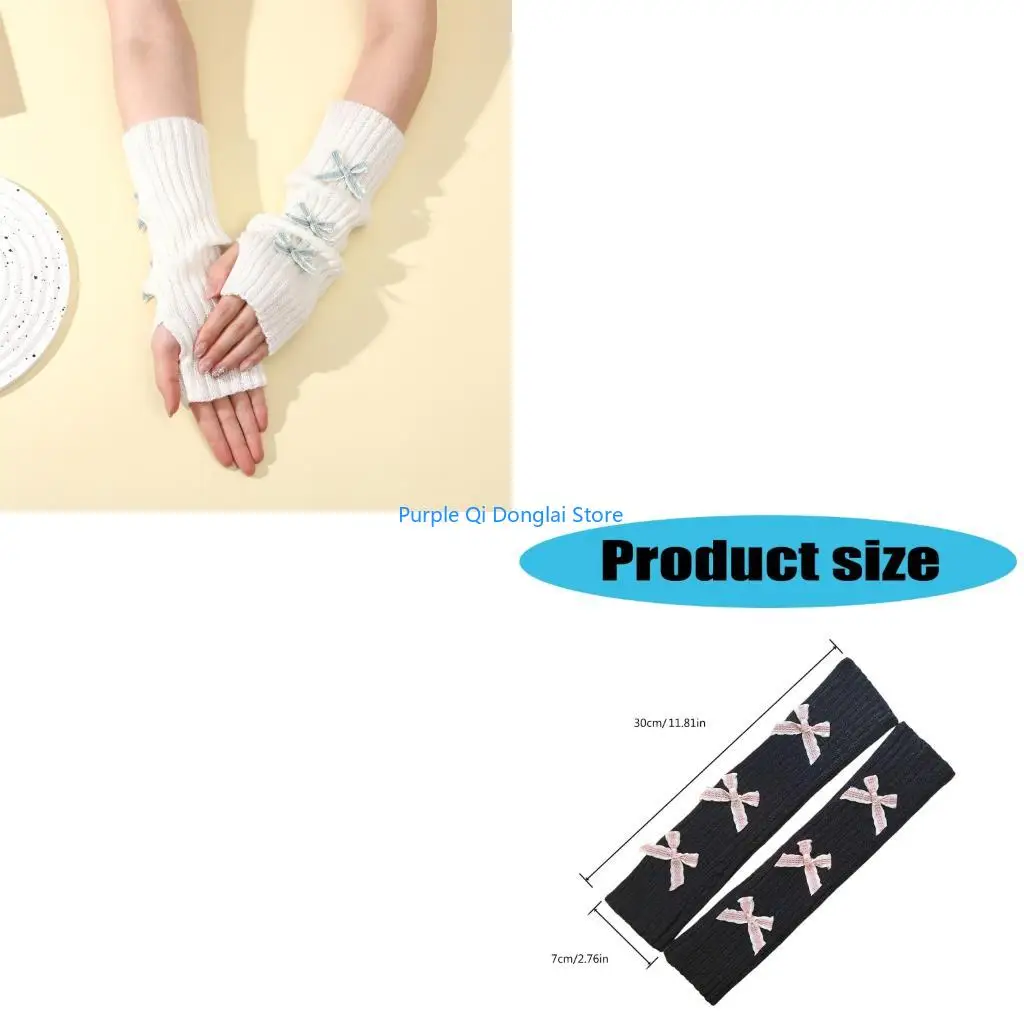 L21E Cozy Textured Arm Sleeves Elastic Winter Wear Decorative Trim