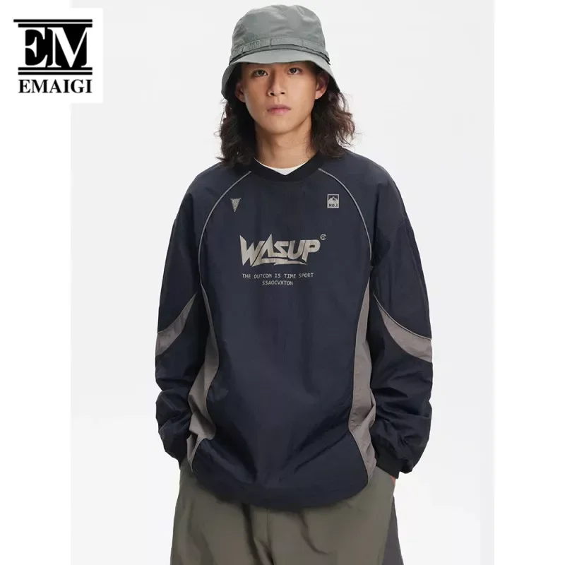 Men Drawstring Japan Streetwear Outdoor Sport Loose Casual Pullover Cargo Sweatshirts Jacket Cityboy Fashion Hoodie Women Coat