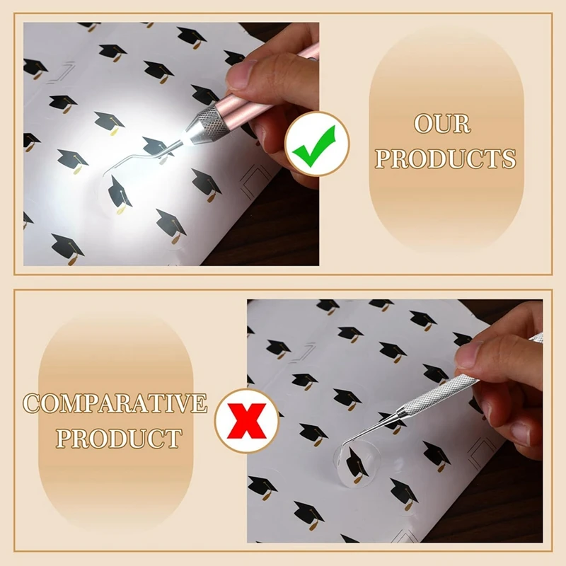 6 Stuks Onkruidgereedschap Zoals Getoond Metaal Met 5 Pin Verlichte Pincet Voor Vinyl Oplaadbaar Met Led-Lichtset 3 Led Pen