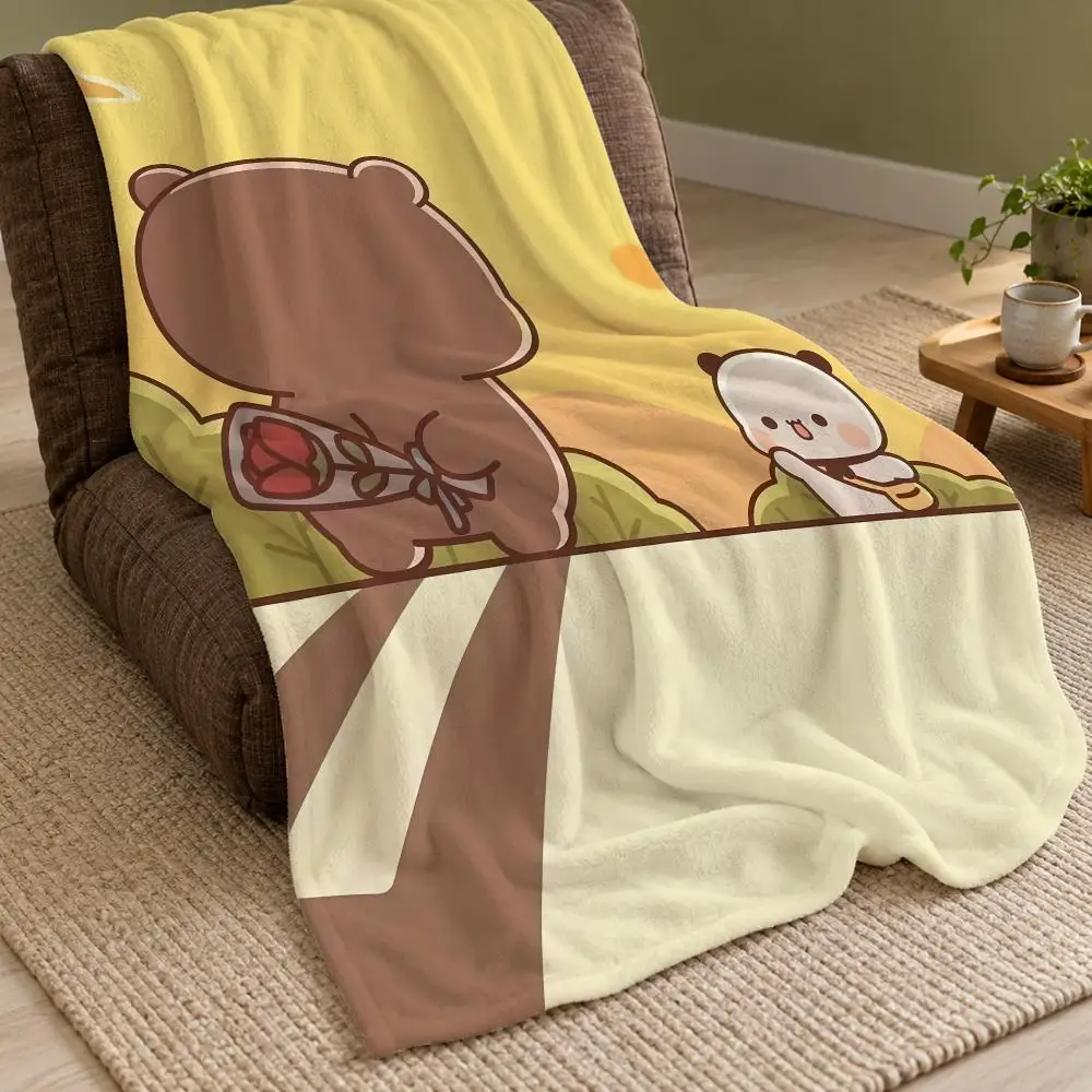 Bubu And Dudu Cute Cartoon Welcome Throw Double Sided Flannel Throw Blanket Soft Warm Washable Home Decor