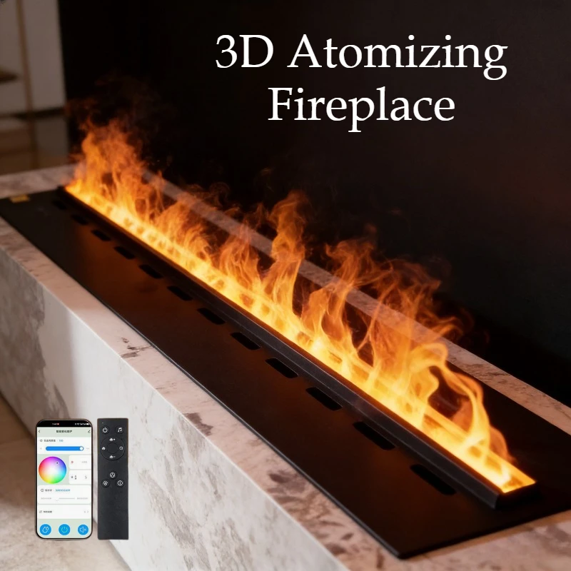 

120cm Smart Water Vapor Fireplace gold mist fireplace firepit Wall Hanging Electric Fireplace with 3D Mist & 9 Color LED камин