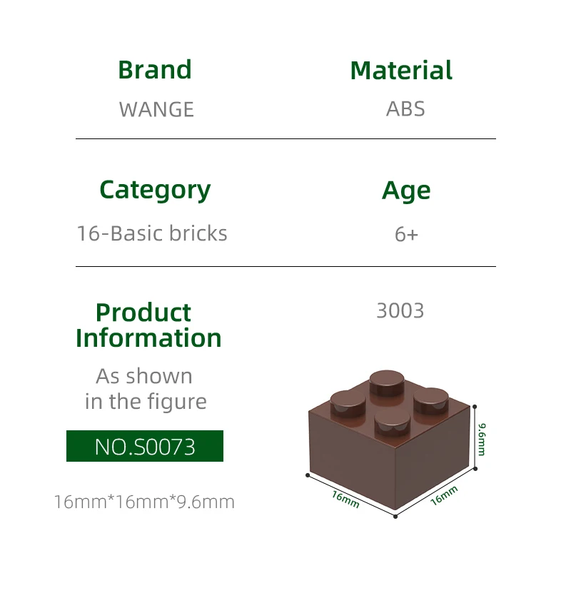 Wange 3003 100g/77 peças 2x2 bloco de construção alto 4 furos cor moc peças soltas criatividade com tijolo diy montagem de brinquedo infantil