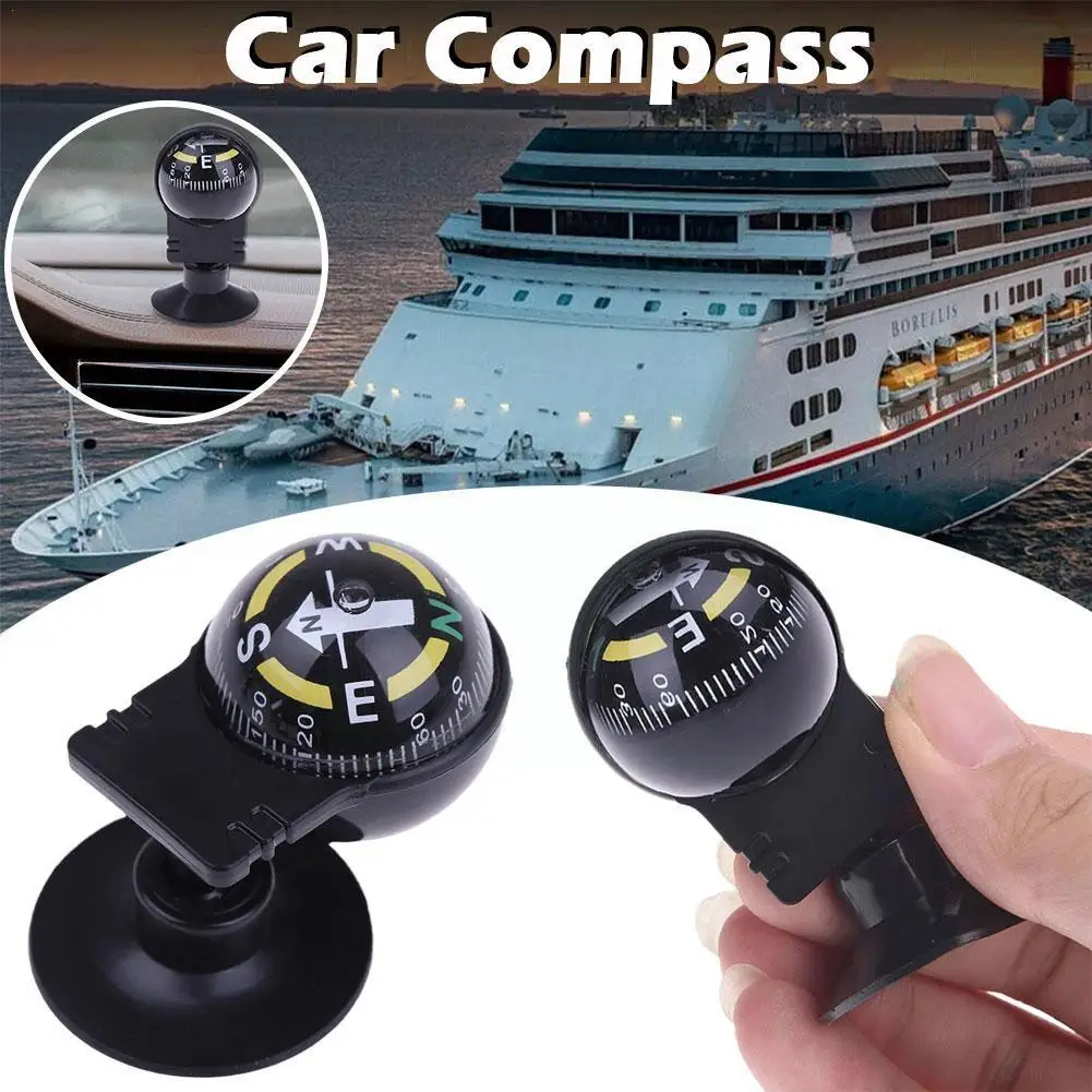 Car Motorcycle Boat General Purpose Mini Guide Ball Guide Cup Suction Car Compass Adjustable Ball Decoration Compass Stock