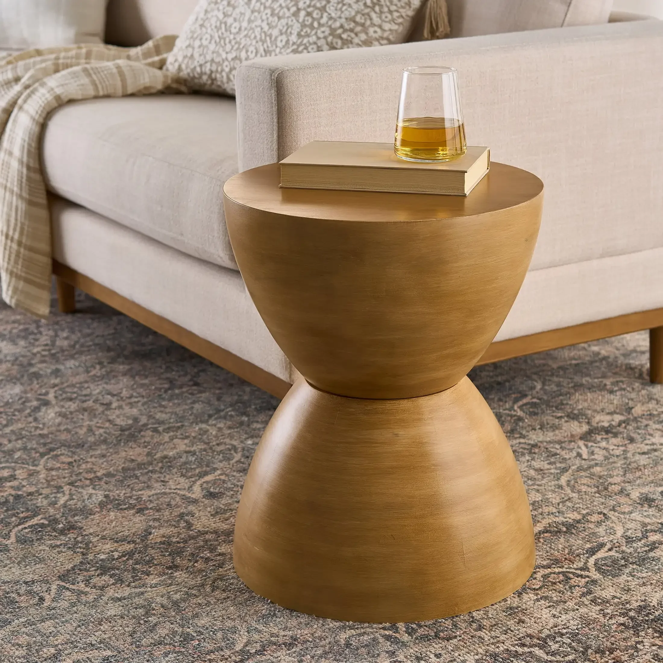 Wood End Table, Light Honey Finish