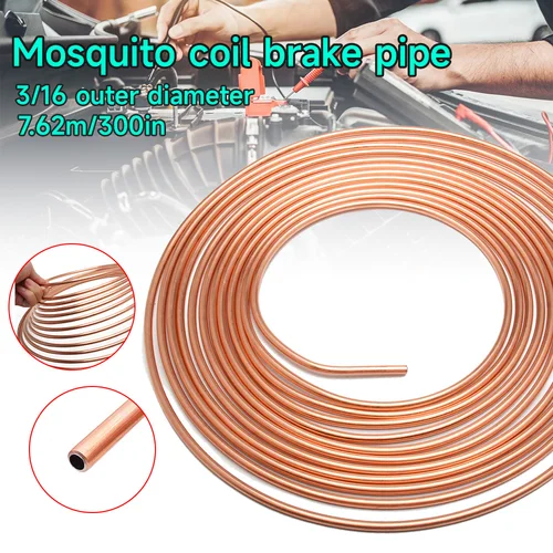 Imagen 2 del producto Bobina de tubo de rollo de coche de 25 pies de 3/16 ""OD, tubo de freno de níquel de cobre, tubo de tubería antioxidante