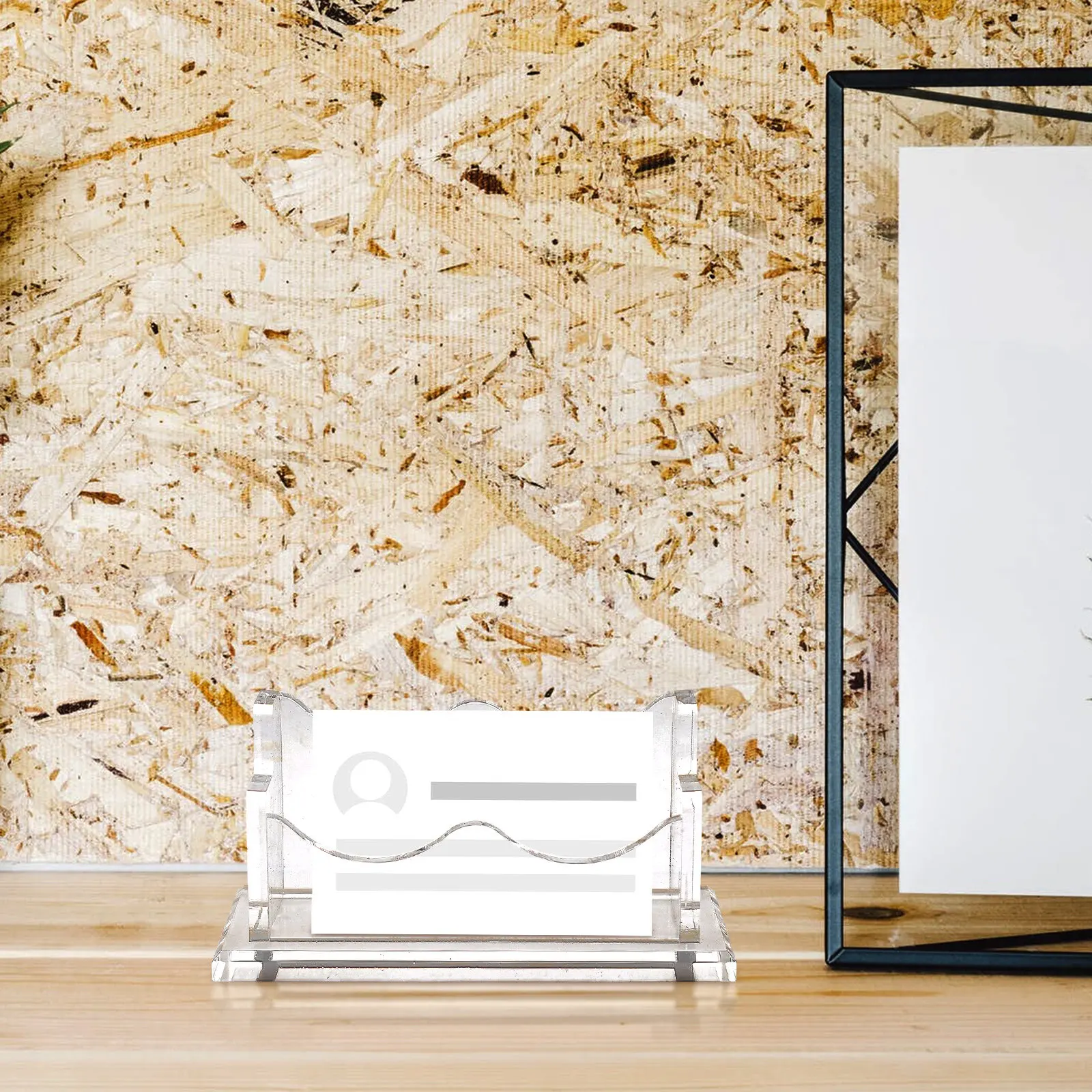 Large Capacity Card Stand Acrylic Desktop Card Holder Thick Base Non-Slip Stable Display for Office Home Use