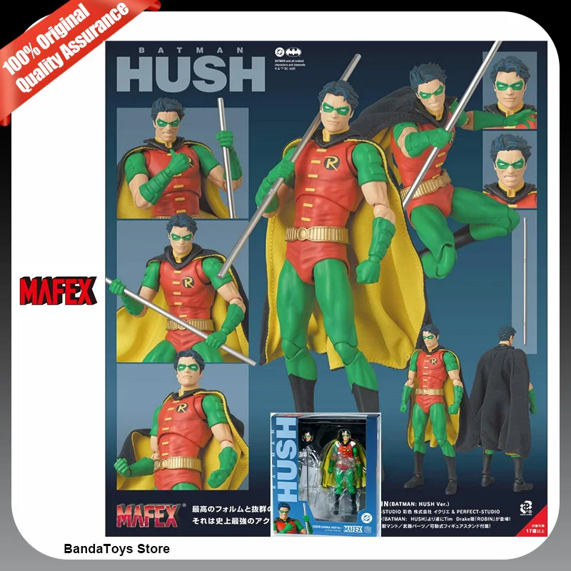 En stock, 100% original, juguete Medicom Batman Hush MAFEX No 264 Robin, colección de figuras de acción de Anime, modelo de juguete, regalos