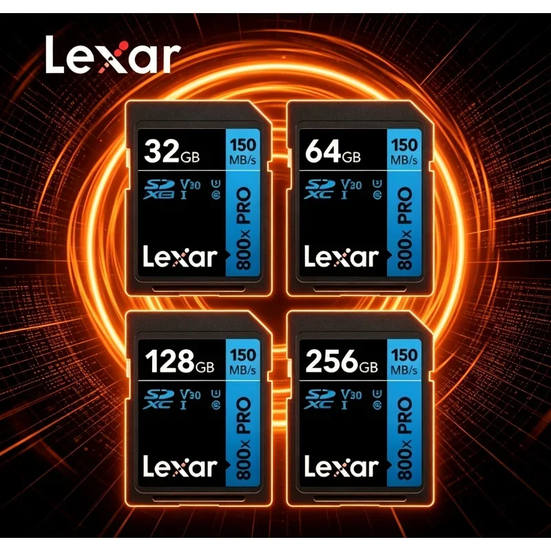 lexar-150mb-s-sdカード-v30-u1-高速メモリカード。デジタル一眼レフカメラ、ビデオカメラ、デジタルビデオカメラ用。