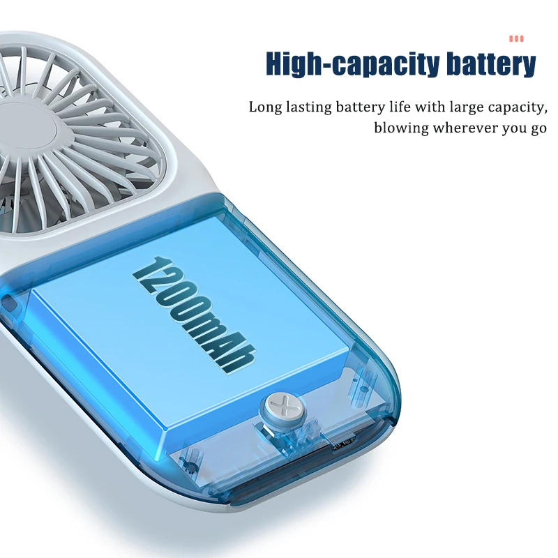 Handheld Small Fan, Outdoor Mini Folding Fan, USB Charging Portable Neck Hanging Fan, Desktop Stand Small Fan