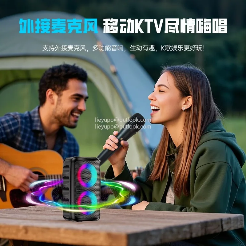 

6000W Portable Speaker, Wireless Stereo, TWS, Color Lights, USB/TF Card, for Outdoor, Camping, Backyard Party, Bluetooth Speaker