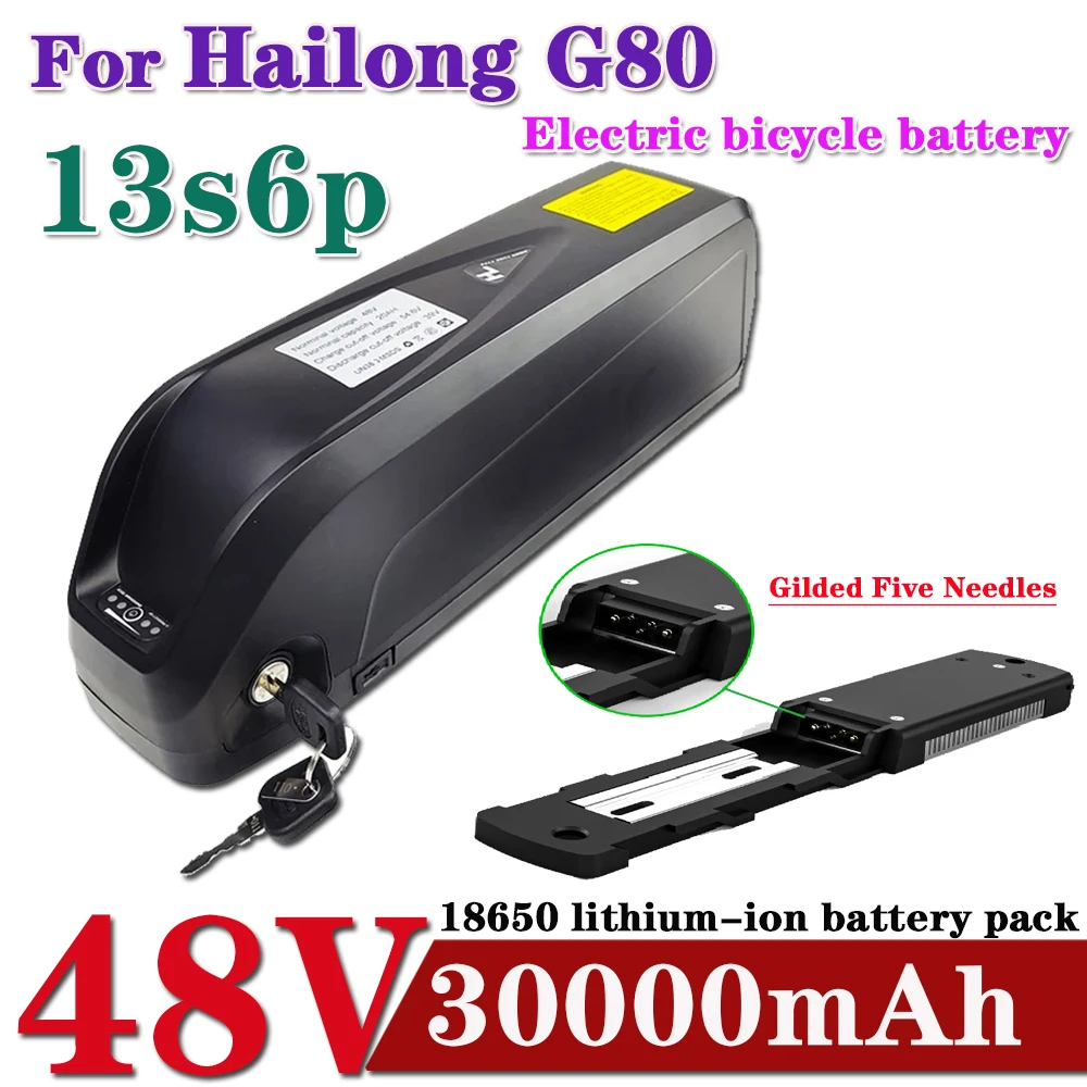 100% Original 36V 48V 52V Hailong Battery 30Ah 40AH 50Ah WithBMS ，For 350W 500W 750W 1000W motor Electric Mountain Bike