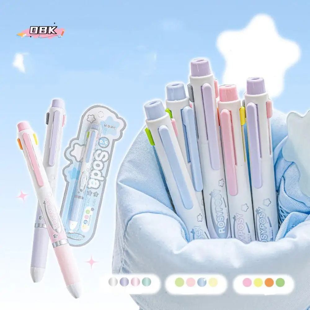 

Multifunctional Four in One Ballpoint Pen Fine Flash Stationery Four-colors Gravity Pen Creative 0.5mm Lead Core