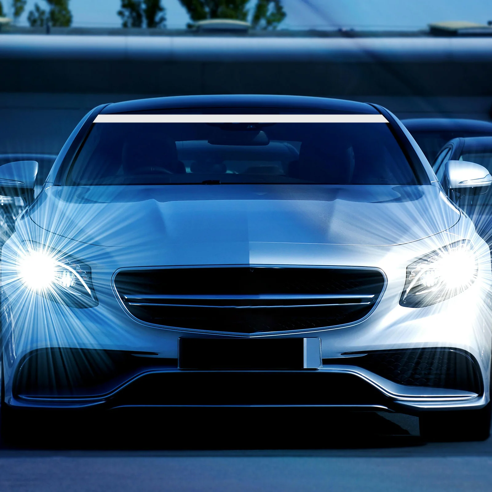 

1pcs Universal 60-Inch Windshield Sticker Sun Visor Strip For Front Back Glass Uv Protection Heat Insulation Anti Glare Pvc Car