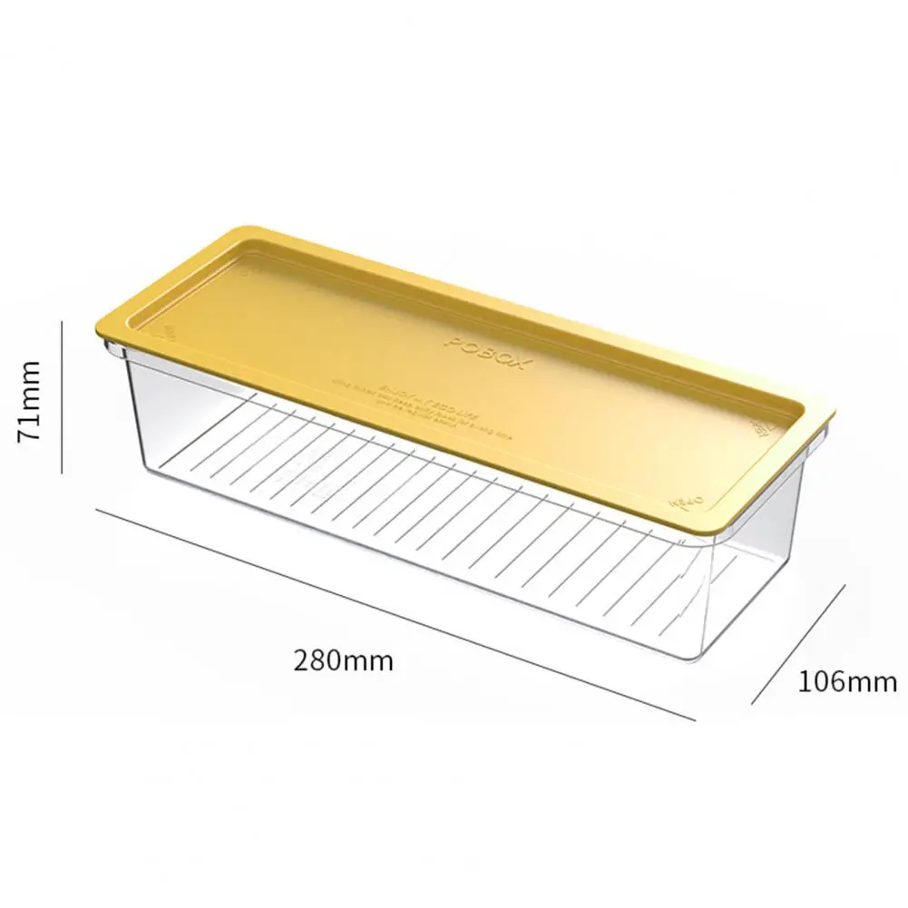 28cm Noodle Storage Box Microwavable Airtight Lid Rectangle Spaghetti Macaroni Case With Measure Ring Refrigerator Container