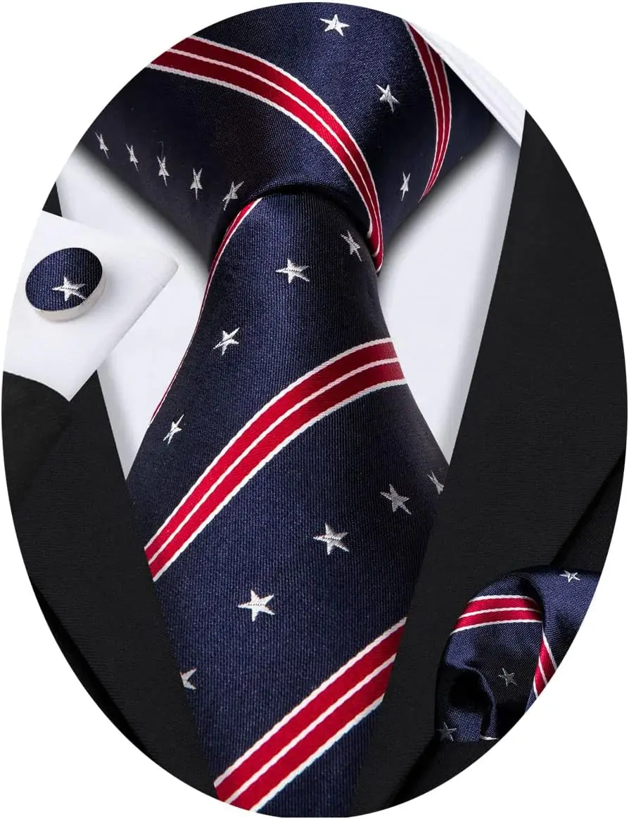 

Fun Animal Ties for Men with Handkerchief & Cufflink Set, Woven Casual Necktie