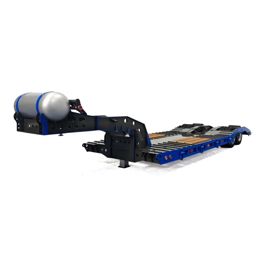 10,6 inch breedte metalen 2-assige zwanenhals lage RC flatbed trailer voor speelgoed 1/14 DIY TAMIYA radio control tractor vrachtwagen RC graafmachine