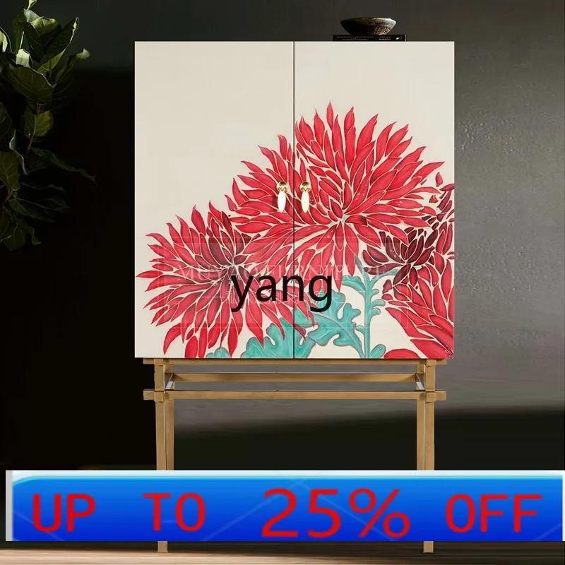 

LMM Entryway Living Room Decorative High Cabinet Hand-Painted Style Entrance Cabinet