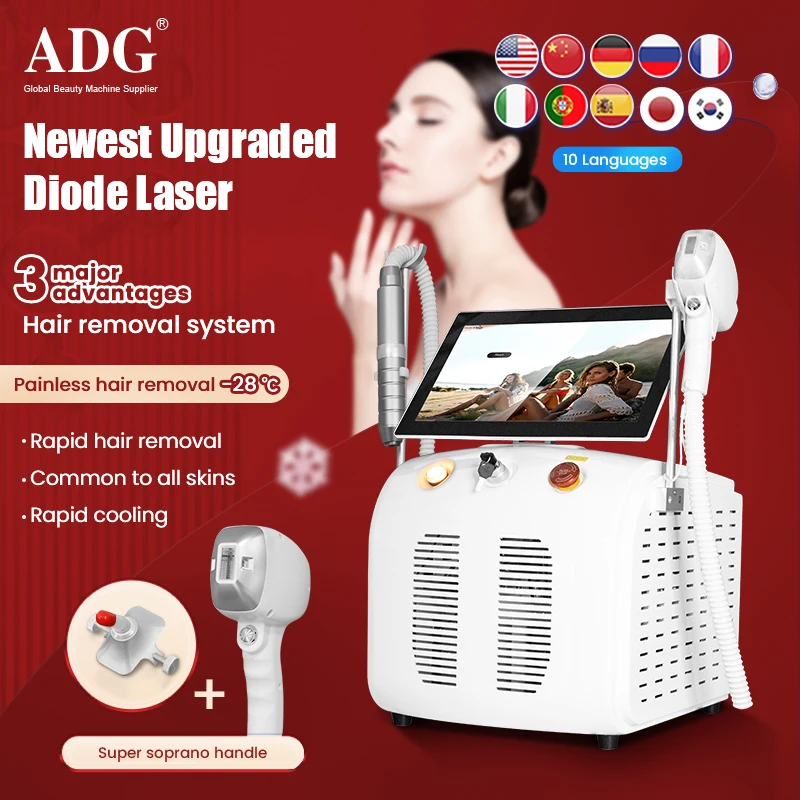 755 1064 808nm Diode Laser 3000W Hair Remove Machine with nose hair gadget 2 in 1 Carbon Peeling Picosecond Laser Tattoo Removal