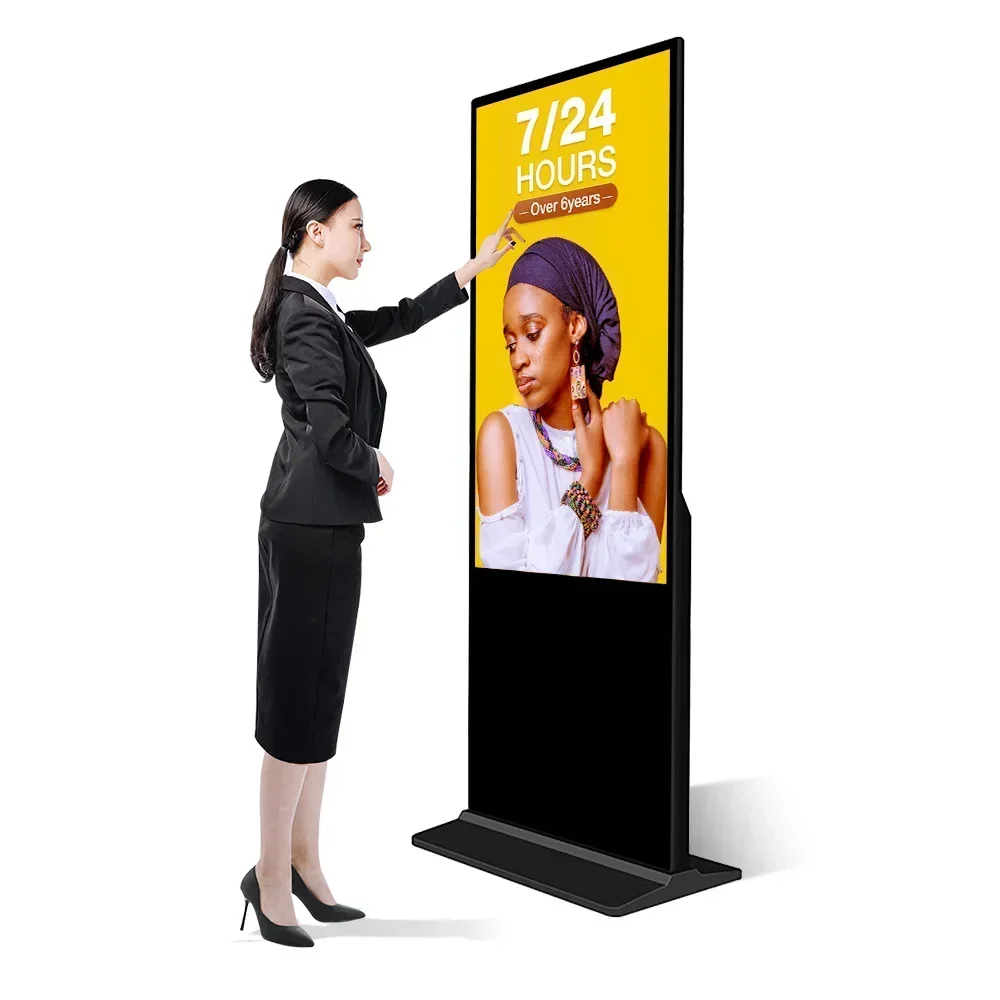 Street lcd advertise touch screen self checkout payment kiosks outdoor advertising display digital signage kiosk with stand